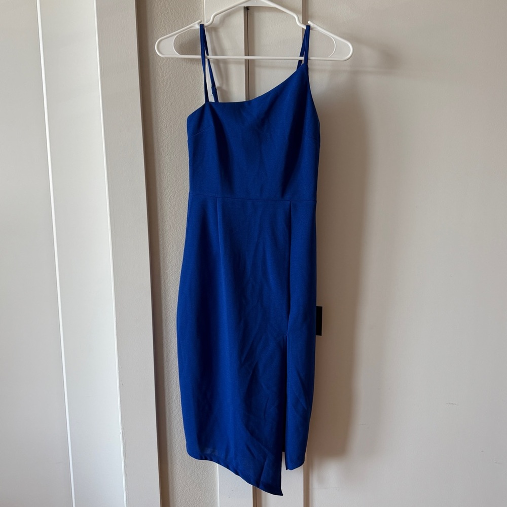 Elegant Blue Asymmetrical Dress